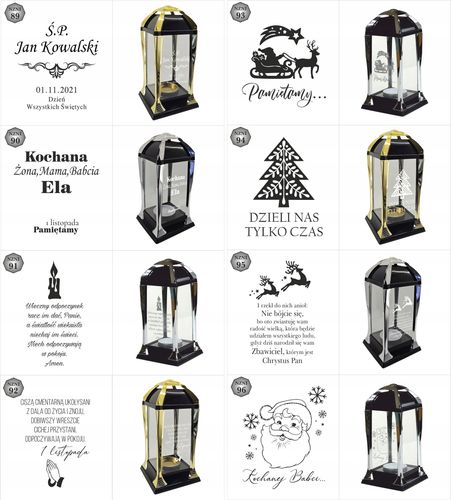 Znicz personalizowany świąteczny elegancka latarenka z grawerem na Arena.pl
