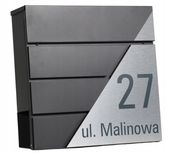 DUŻA SKRZYNKA NA LISTY Z ADRESEM NUMEREM DOMU ANTRACYT GAZETNIK