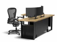 BIURKO NAROŻNE LOFTOWE Z BLENDAMI NAJGRUBSZE BLATY DĄB ARTISAN LEWE