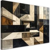 Czarno złoty obraz nowoczesny na płótnie do salonu biura