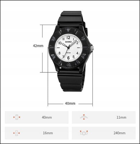 Zegarek dziecięcy SKMEI analogowy czytelna tarcza czarny na Arena.pl