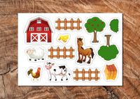 Wydruk cukrowy A4 farma wieś zwierzęta 13 elem. DIY