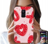 ETUI DO SAMSUNG A6 2018 - KOBIECE, MODNE WZORY XOXO SERCE + SZKŁO