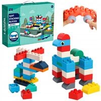 Klocki gumowe miękkie sensoryczne konstrukcyjne duże zestaw XXL 120 SZT