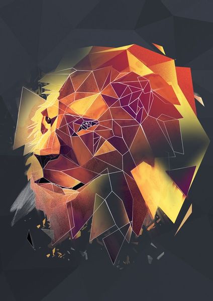 Lew szkic - plakat 20x30 cm zdjęcie 1