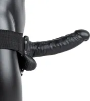 realrock pasek z wibratorem anatomicznym i kulkami 18 cm, regulowany