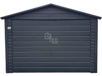 Garaż blaszany 3,5x6m Brama uchylna Antracyt - dach dwuspadowy TKD323