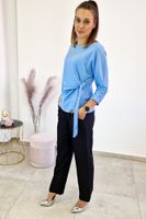 Spodnie w Kant Damskie z Wysokim Stanem Czarne UNI