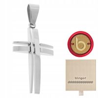 Wisiorek męski zawieszka krzyżyk stal chirurgiczna 316L z grawerem BLINGART