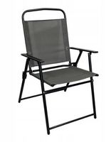 Krzesło turystyczne składane LIMA lekkie szare do ogrodu i na taras