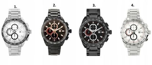 ZEGAREK MĘSKI G. ROSSI VIPER +BOX +GRAWER datownik bransoleta srebrny na Arena.pl