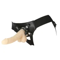 addiction strap-on harness black uniwersalny, regulowany, z powerbullet