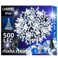 LAMPKI CHOINKOWE 500 LED ZEWNĘTRZNE STAŁE + FLASH IP44 ŚWIATEŁKA ŚWIĄTECZNE