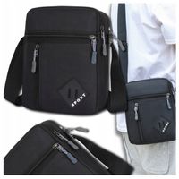 Saszetka Męska torba torebka przez ramię KIESZEŃ MOCNA czarna sportowa