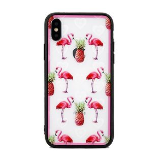 Etui Hearts iPhone 5/5S/SE wzór 1 clear (flamingos)