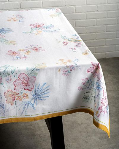 Maison d' Hermine Obrus 100% Bawełna 140 cm x 180 cm Ręcznie Malowany na Arena.pl