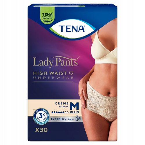 TENA LADY PANTS PLUS CREME majtki chłonne M kremowe jak bielizna 30szt na Arena.pl