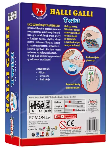 Szybka dynamiczna i zabawna gra karciana dla dzieci 7+ Halli Galli Twist na Arena.pl