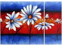 70X50CM POLNE KWIATY DWÓJ OBRAZ NIESYMETRYCZNY