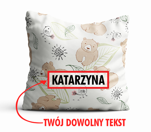 Poduszka DZIECIĘCA z Twoim napisem PD21 misie na Arena.pl