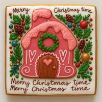 CIASTKO LUKROWANE ŚWIĄTECZNA KAMIENICA KWADR ROZ.L RĘCZNIE ROBIONE