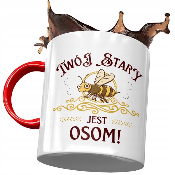 Kubek Czerwony Dla Twojego Starego Stary Jest Osom Z Nadrukiem Ze Zdjęciem zdjęcie 1