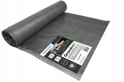 Siatka Maskująca Ogrodzenie Płot 1,5x15m Balkon Grafitowa Osłona Od Wiatru na Arena.pl