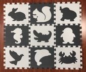 Puzzle piankowe mata dla dzieci 9 el. czarny-ecru 85cm x 85cm x 1cm
