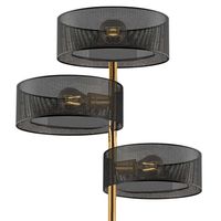 Ażurowa LAMPA podłogowa DRS8006/3F TR NET Elem ażurowa stojąca do salonu złota czarna