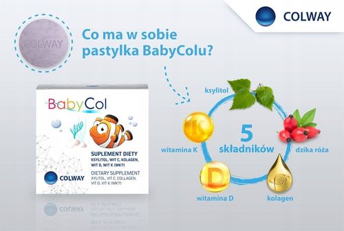 2x BabyCol COLWAY Dla Dzieci - Kolagen Rybi, Wit D3, C, K2 - 60 Pastylek na Arena.pl