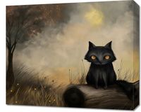 Obraz 60x50cm Czarny Kot