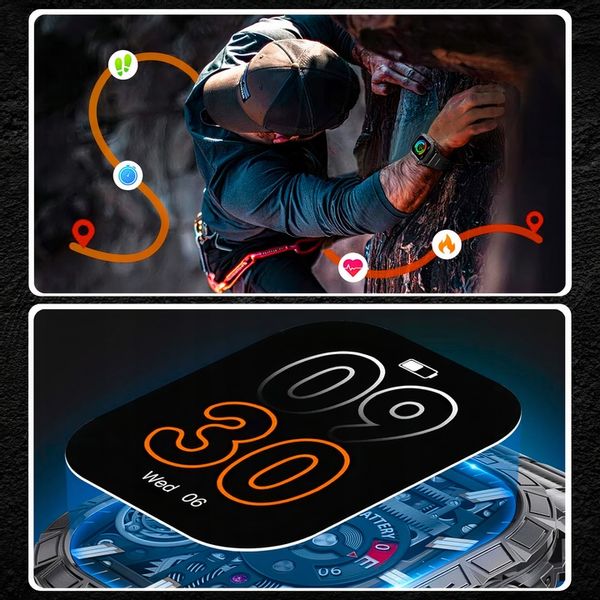 ZEGAREK SMARTWATCH MĘSKI WIELOFUNKCYJNY POMIARY ROZMOWY KROKI MENU PL zdjęcie 3