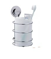 Kubek na szczoteczki TATKRAFT Ring Lock, biało-srebrny, 15,5x12x10,5