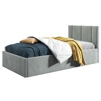 Łóżko młodzieżowe Tapczan 90x200 Basic  Prato Jasny Szary  + POJEMNIK