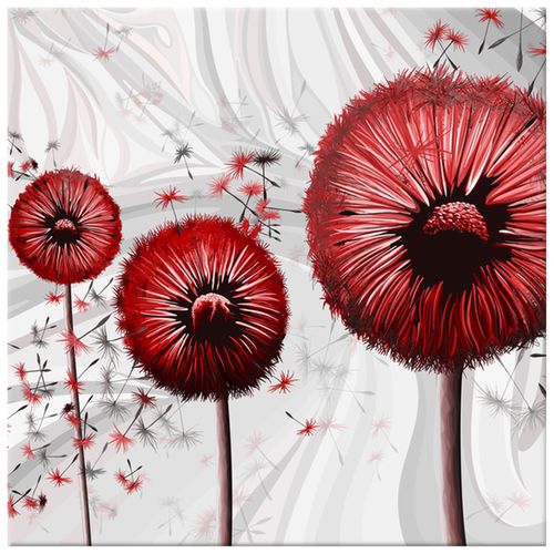 Obraz Tryptyk 30X30 Czerwone Dmuchawce 3 na Arena.pl