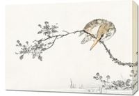 Obraz 70x50cm Pied Kingfisher, Kashu Japoński Vintage do Salonu