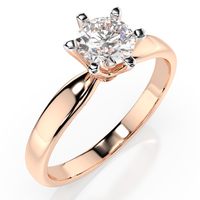 pierścionek z różowego srebra 925 z diamentem (brylantem) 0,5 ct lab
