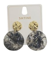 Kolczyki wiszące duże koła akryl stal chirurgiczna złoty, szary 5 cm