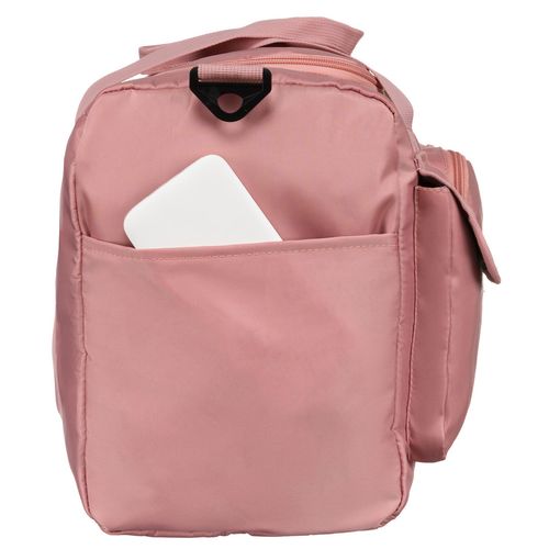 różowa torba weekendowa wykonana z poliestru z kieszonkami zewnętrznymi na Arena.pl