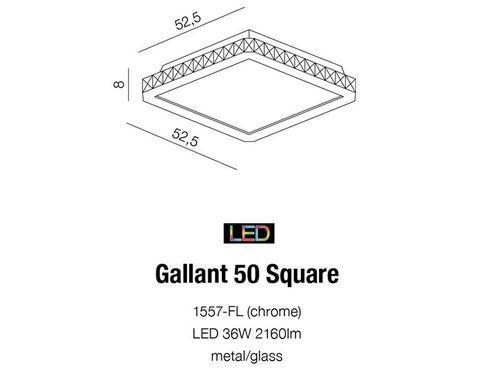 Plafon GALLANT 50 SQUARE 1557-FL Azzardo +LED na Arena.pl