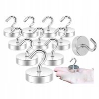 Hak Neodymowy Magnes Z Haczykiem 3Kg 16Mm Hak Zestaw 10 Sztuk Uchwyt Mocny