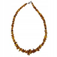 BURSZTYN NATURALNY KORALE NASZYJNIK NA TARCZYCĘ Z BURSZTYNEM PREZENT