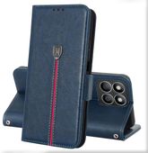 Etui portfel Honor X8b skórzane magnetyczne stojak niebieskie