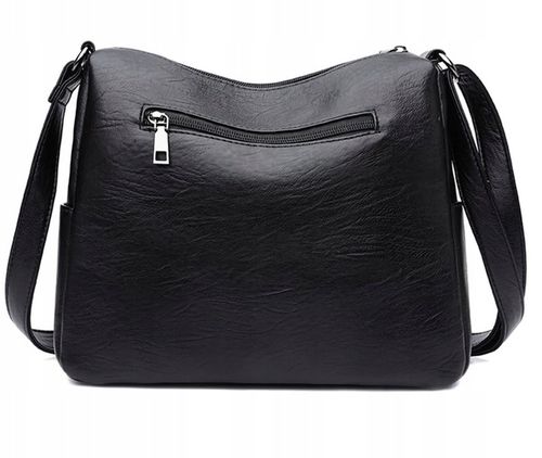 TORBA TOREBKA DAMSKA CZARNA NA RAMIĘ NA ZAMEK SKÓRA EKOLOGICZNA na Arena.pl