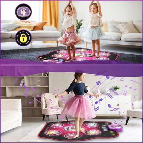 MATA DO TAŃCZENIA MUZYCZNA DLA DZIECI INTERAKTYWNA LED BLUETOOTH 27× POZIOM na Arena.pl