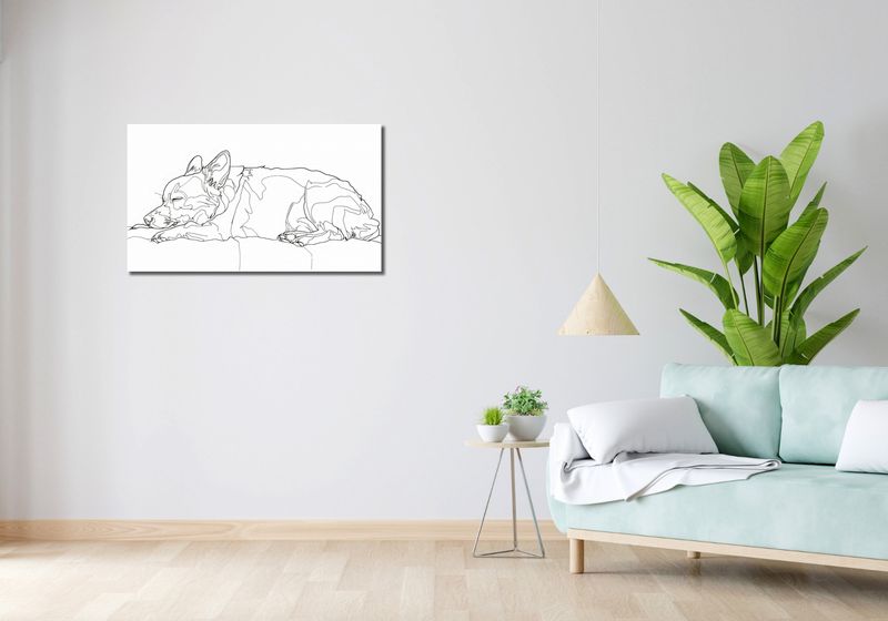 Obraz 90x50cm Śpiący Psiak zdjęcie 2