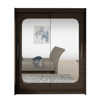 Szafa przesuwna Westa XII z lustrem 150 - pojemna garderoba - CHOCO