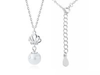 NASZYJNIK CELEBRYTKA PERŁA PEREŁKA CYRKONIE SREBRO