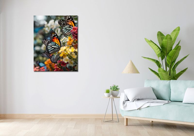 Obraz 70x90cm Motyle Na Łące zdjęcie 2