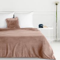 Koc SIMPLE1 150x200 mocha beż miękki gładki flano elegancki